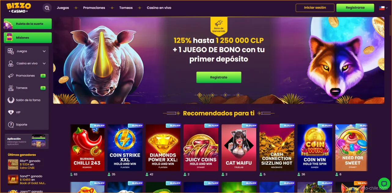Bizzo Casino Chile: Juegos y Plataforma